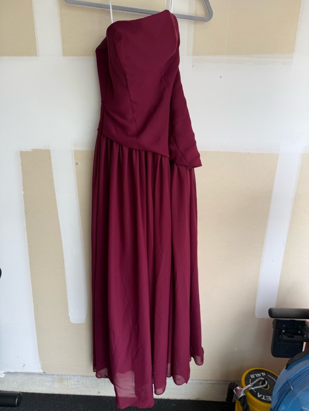 Strapless Burgundy Formal Gown